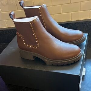 Coach Lory Leather bootie Boots with Studded Detail